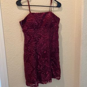 Red sparkly mini dress